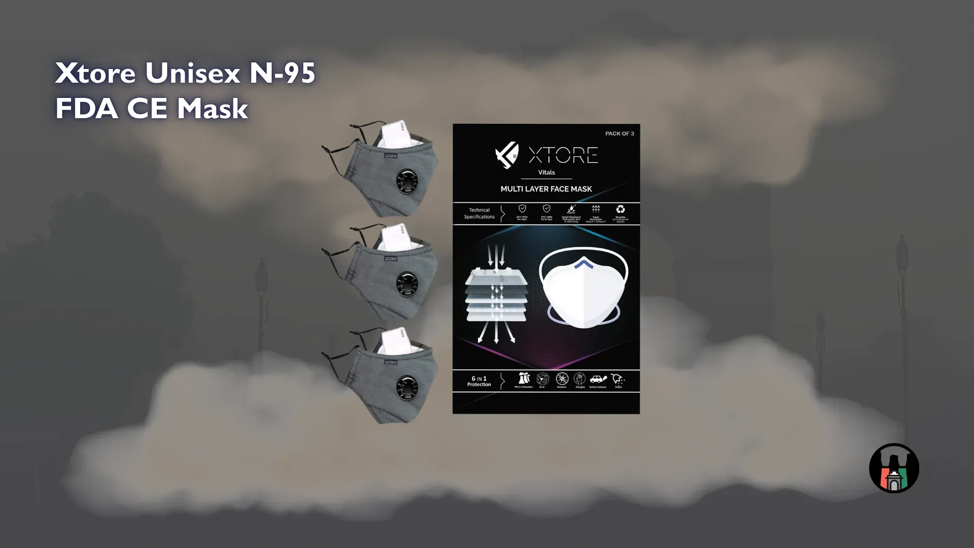 Xtore Unisex N-95 FDA CE Mask.webp